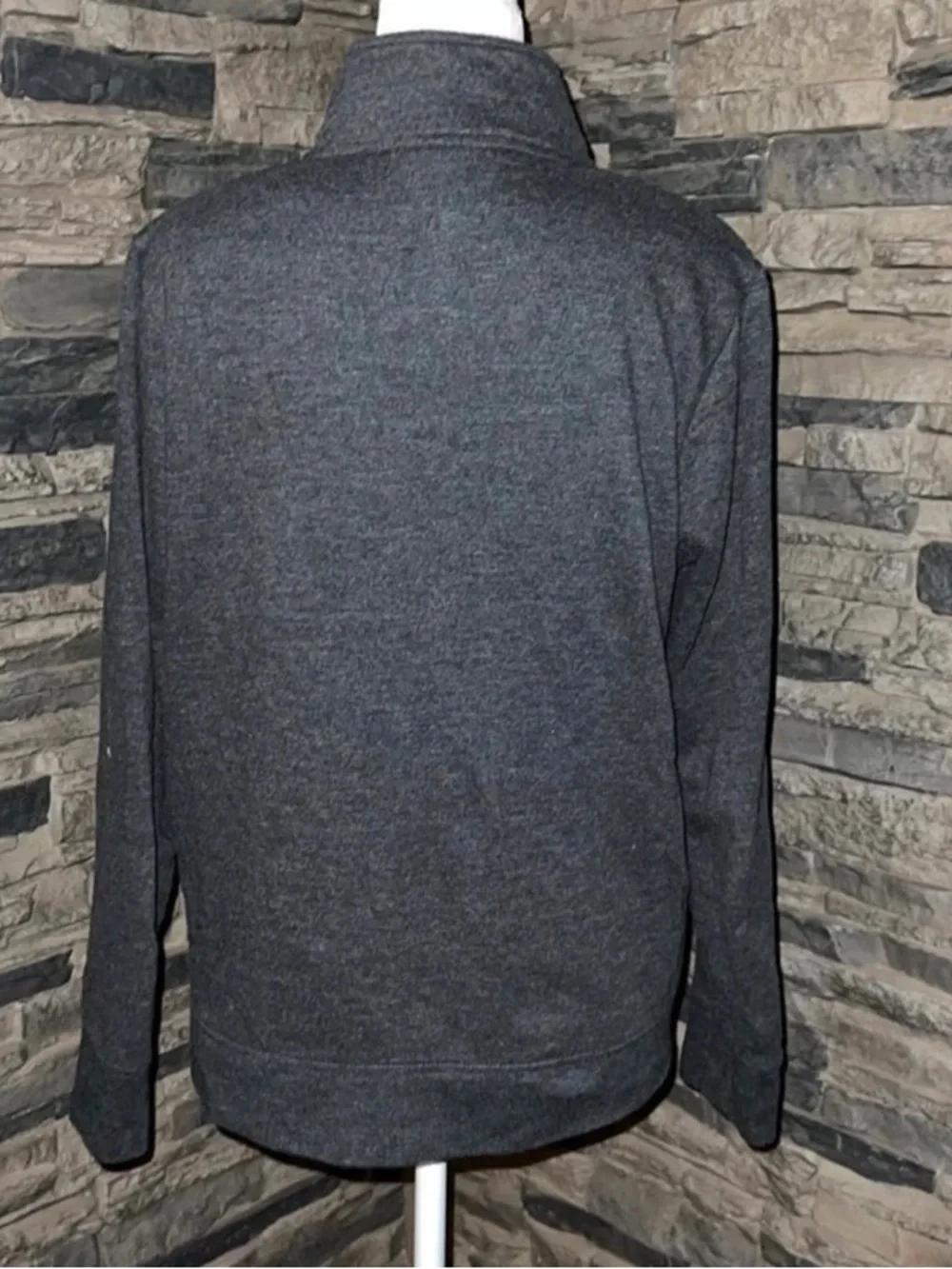Men's Charcoal Quarter-Zip Sweater - Casual Pullover